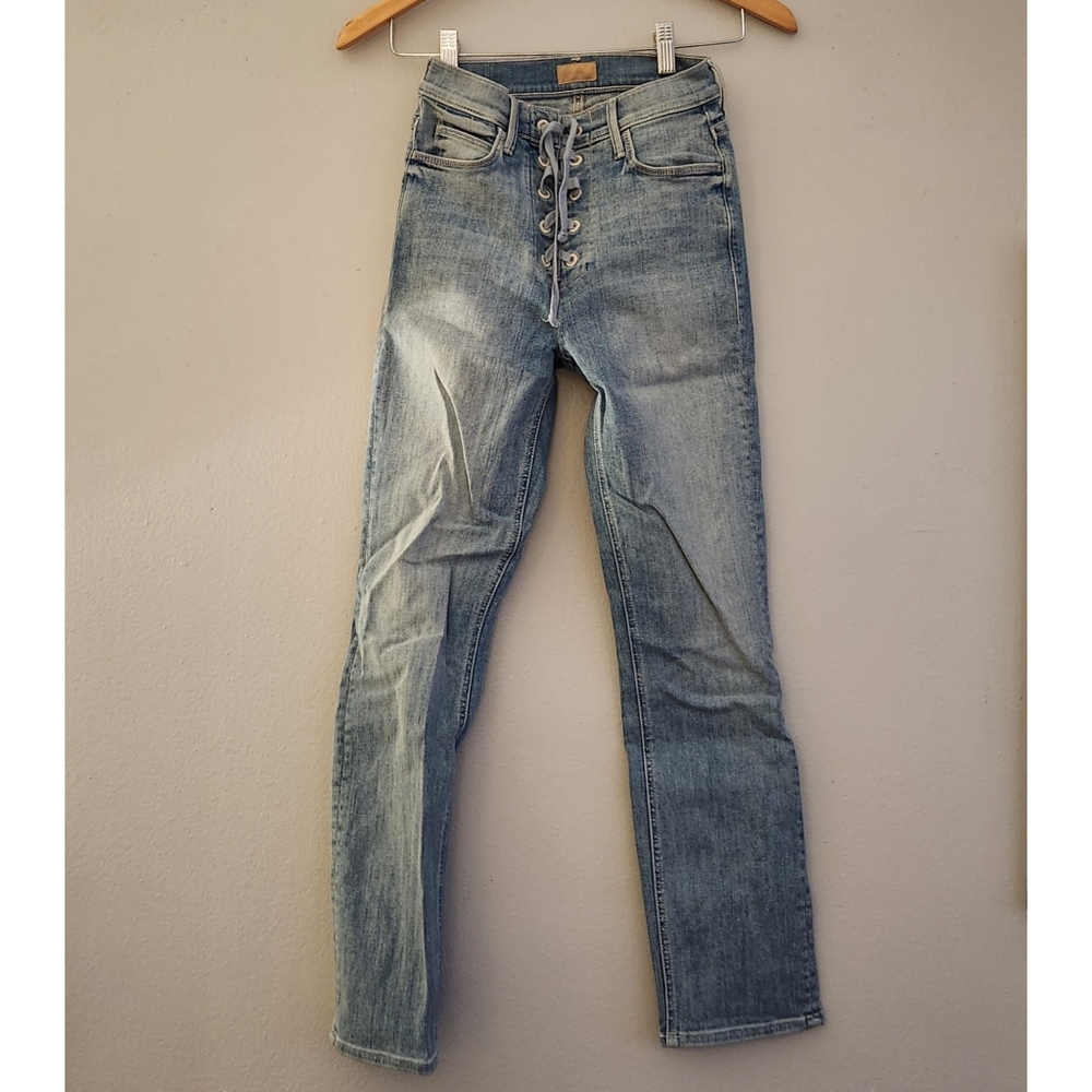 Mother lace up skinny jeans size 24